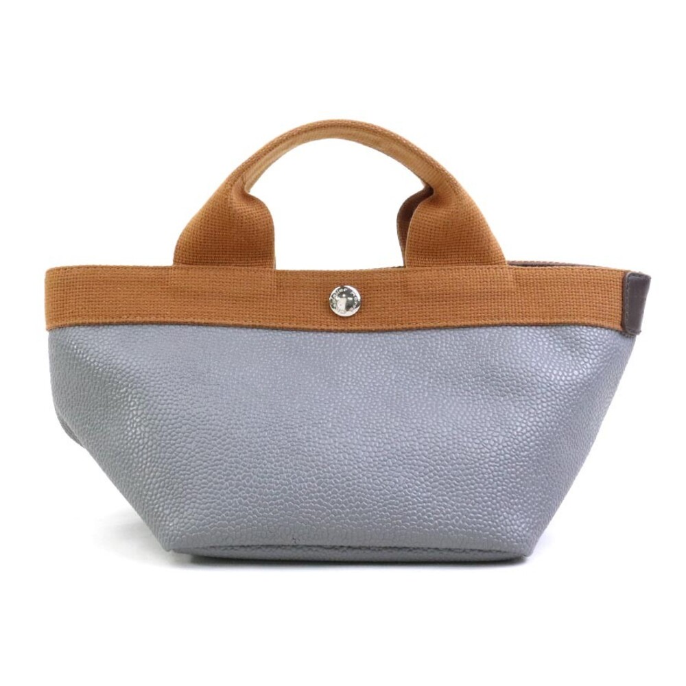 Auth Herve Chapelier Handbag Gray/Brown #308761H31B